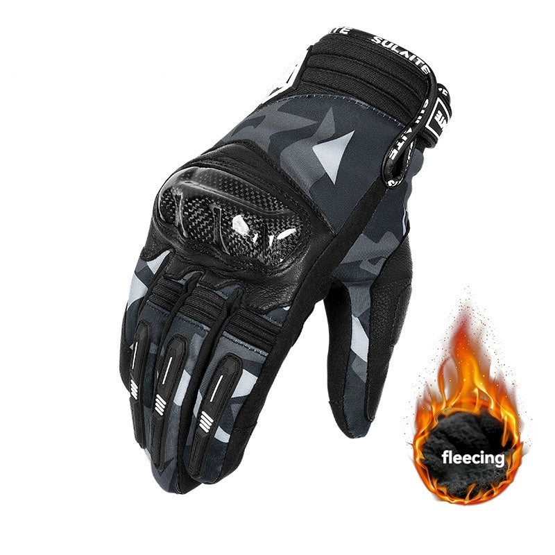 Carbon fiber full finger touch screen gloves-G14