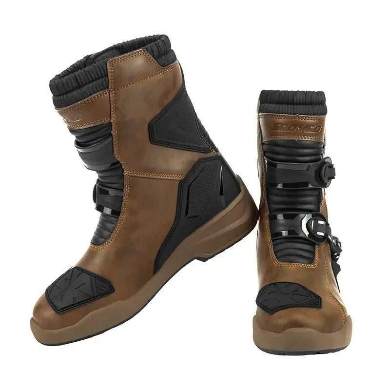 Rally riding boots genuine leather TPU protection non-slip wear-resistant-MT038