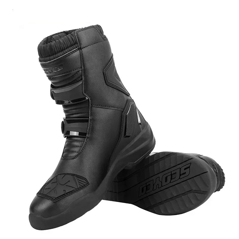 Rally riding boots genuine leather TPU protection non-slip wear-resistant-MT038