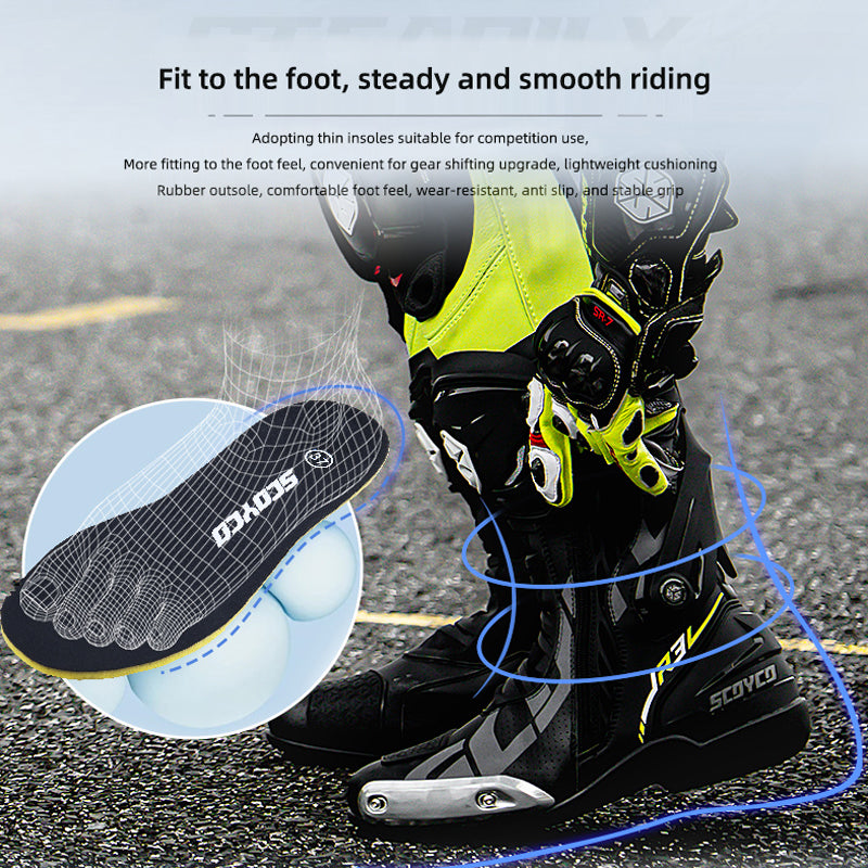 Professional motorcycle track safety shoes anti-slip and anti-fall-MR003