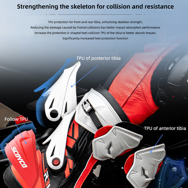 Professional motorcycle track safety shoes anti-slip and anti-fall-MR003