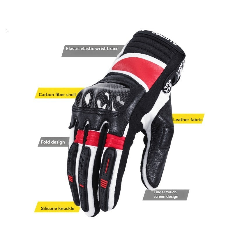 Carbon fiber full finger touch screen gloves-G14