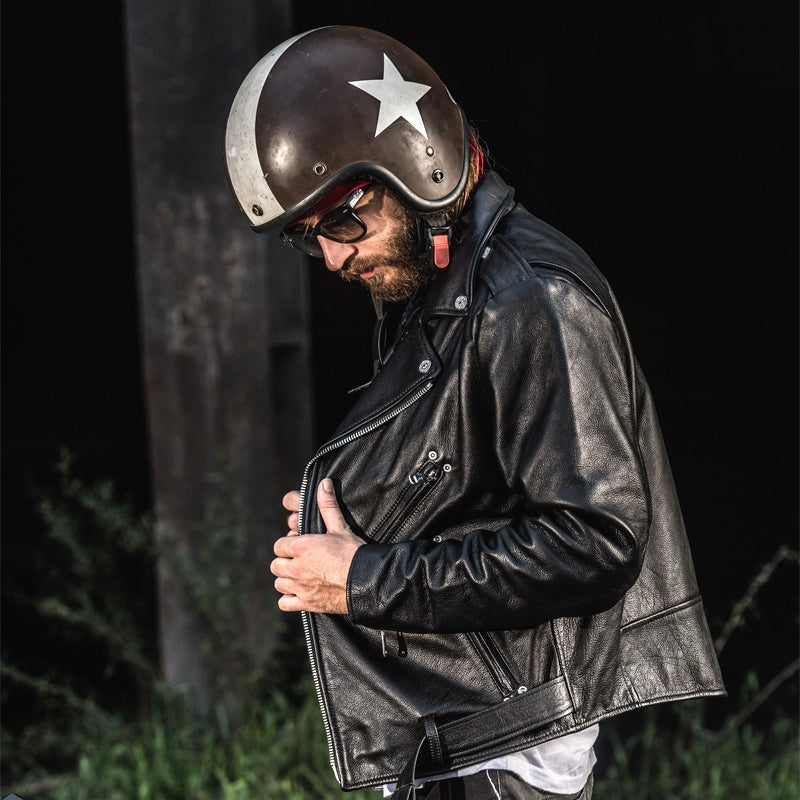 Genuine leather Harley motorcycle riding suit-A40