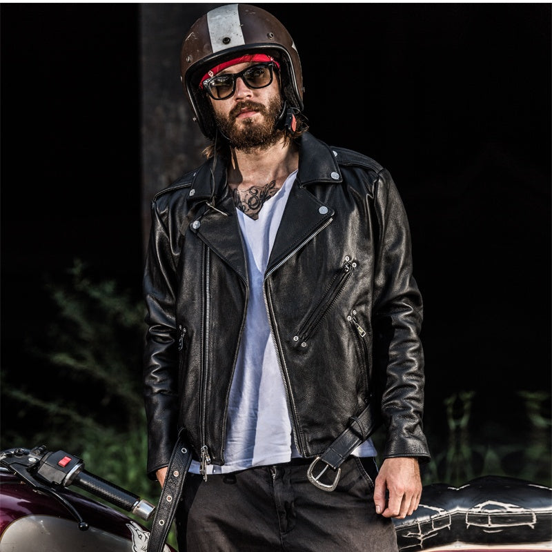 Genuine leather Harley motorcycle riding suit-A40