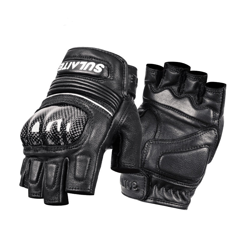 Half Finger Carbon Fiber Leather Gloves-G11