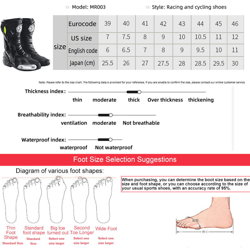 Professional motorcycle track safety shoes anti-slip and anti-fall-MR003