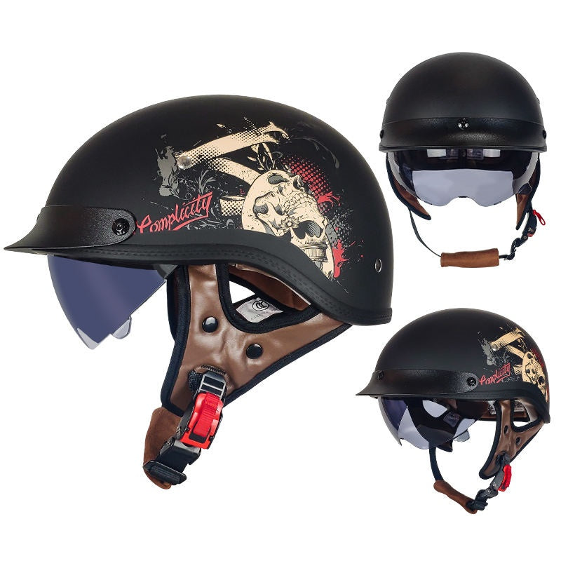 DOT Retro Open-Type Motorcycle Half Helmet Breathable-I13