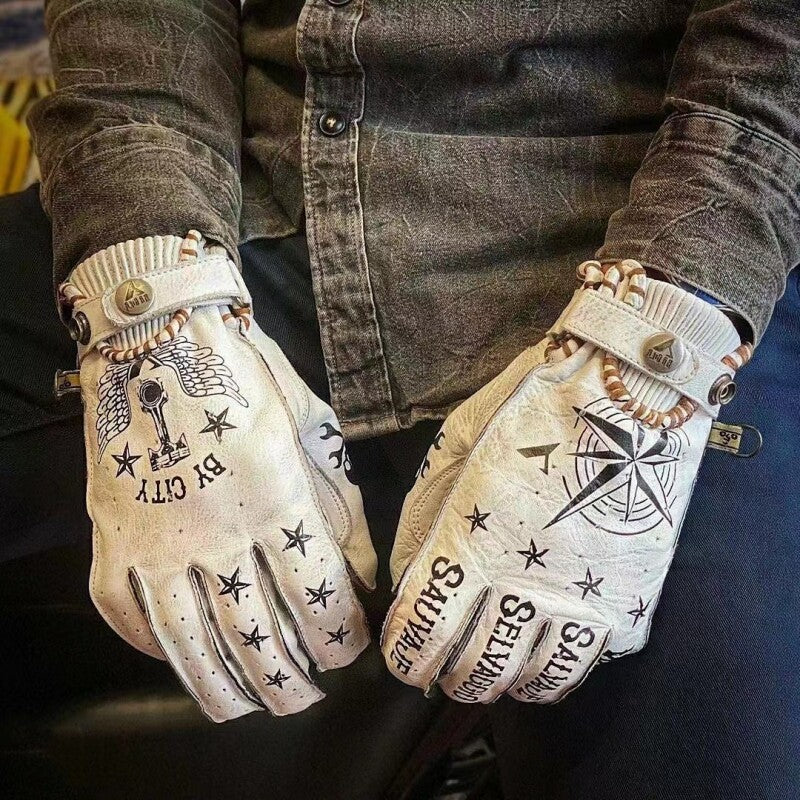 Retro Harley-Style Full-Finger Motorcycle Gloves-G43