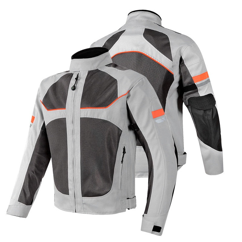Motorcycle riding clothes with breathable mesh-J58