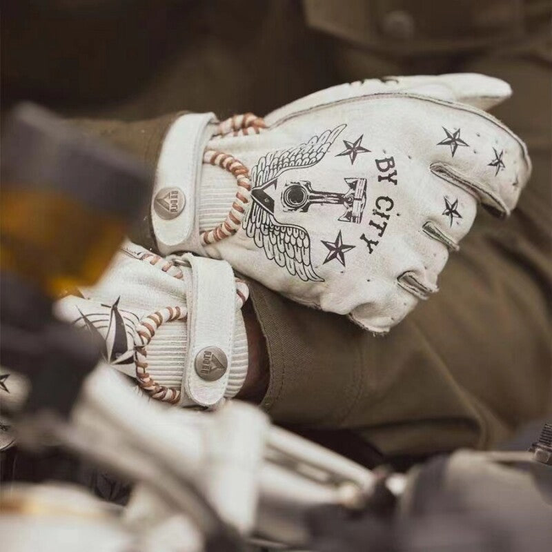 Retro Harley-Style Full-Finger Motorcycle Gloves-G43