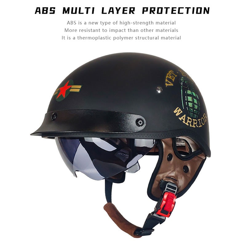 DOT Retro Open-Type Motorcycle Half Helmet Breathable-I13