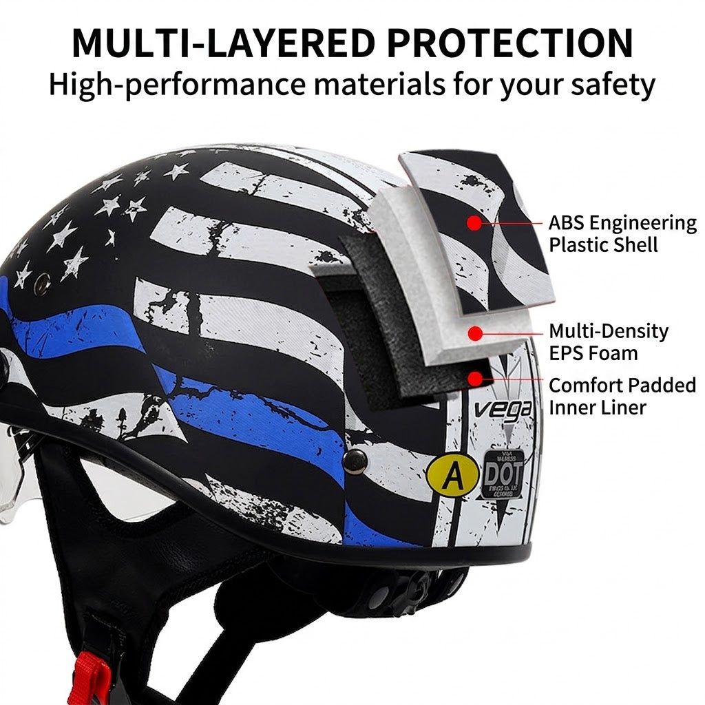 Retro Lightweight Motorcycle Half-Helmet-I38