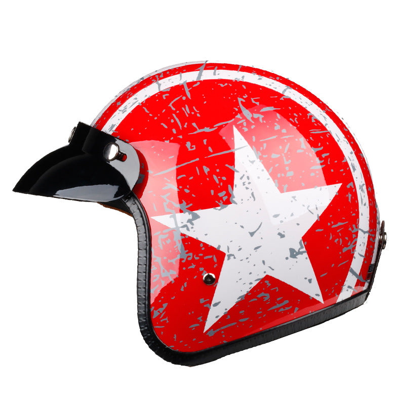 Retro star-shaped convertible motorcycle helmet – I57