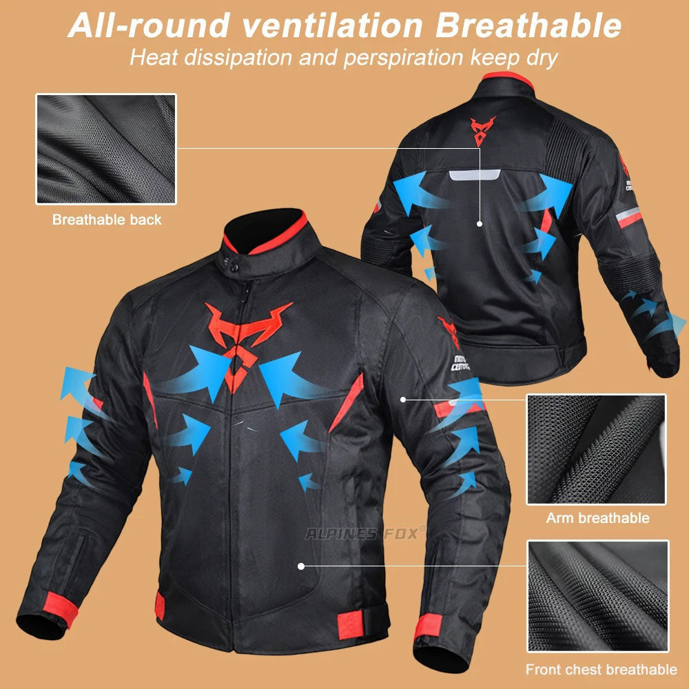 Men's breathable motorcycle riding protective clothing-J26