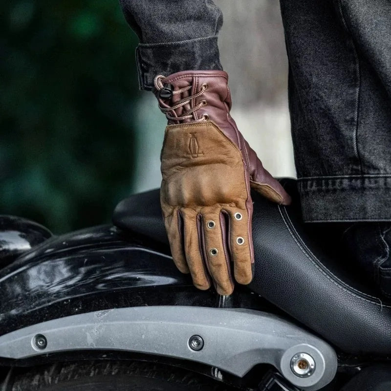 Retro cowhide windproof motorcycle gloves-G36