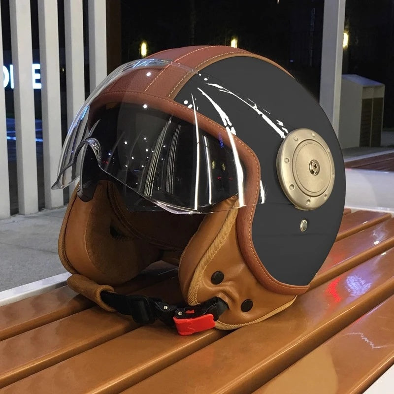 Dual-lens open-back Bluetooth motorcycle helmet-I27