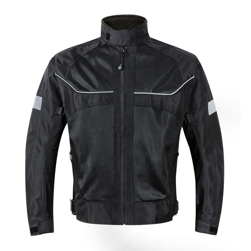 Motorcycle riding clothes with breathable mesh-J58