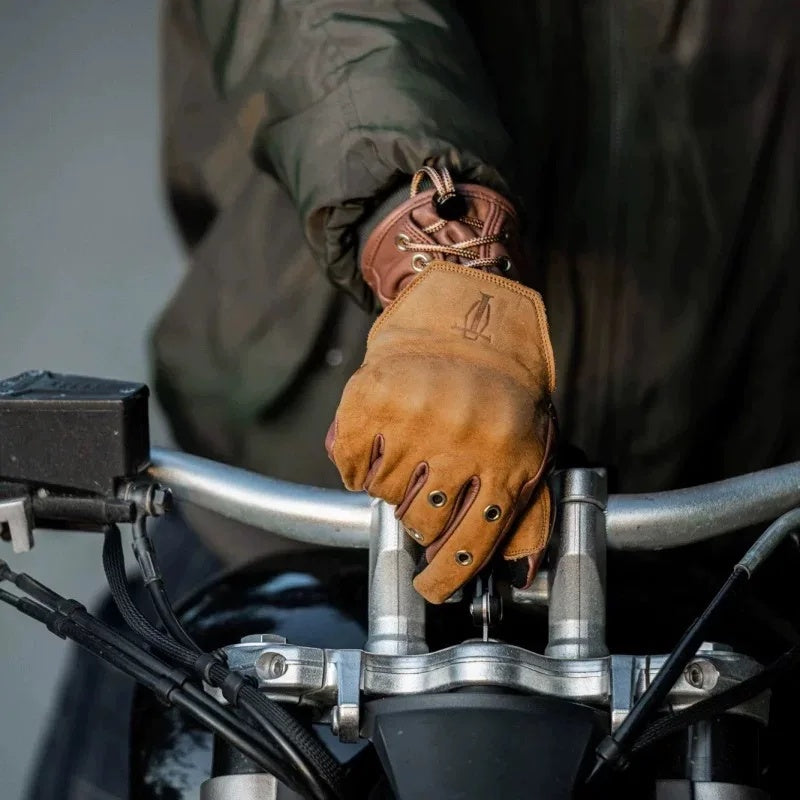 Retro cowhide windproof motorcycle gloves-G36