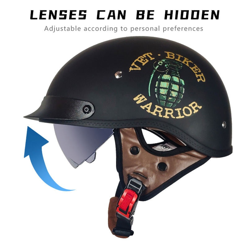 DOT Retro Open-Type Motorcycle Half Helmet Breathable-I13