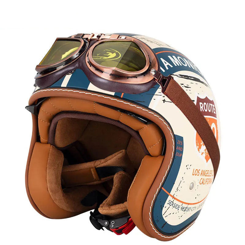 DOT Retro Motorcycle Shockproof Protective Helmet-I09