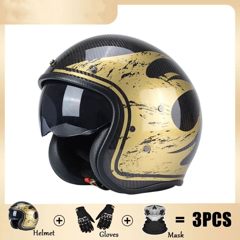 Stylish Textured Carbon Fiber Cycling Half-Helmet-I34