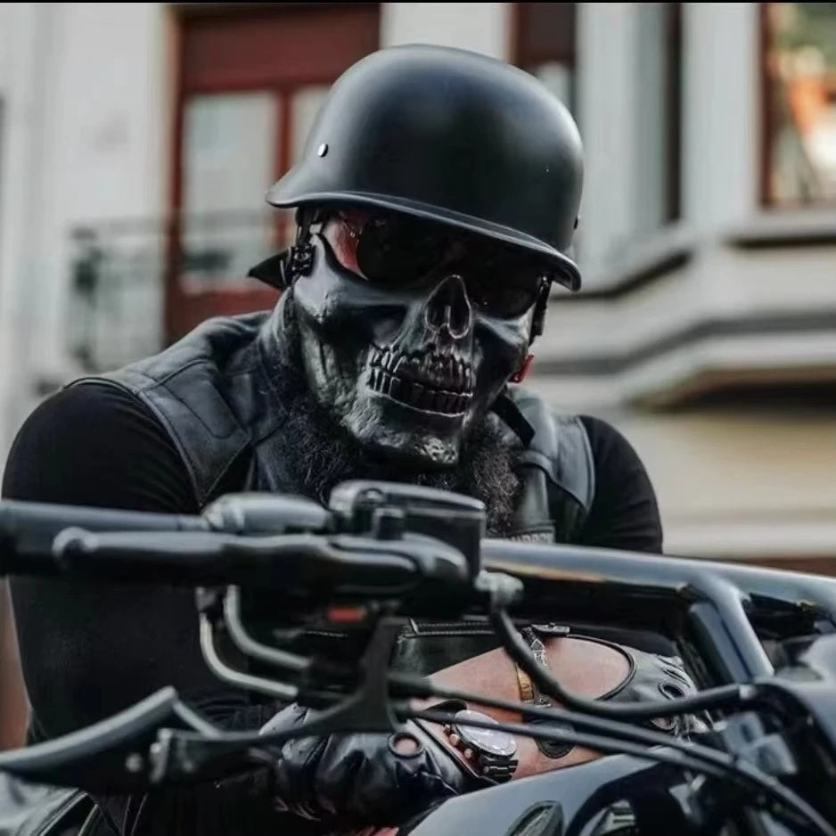 DOT Retro Motorcycle Cool Goggles Half Helmet-I12