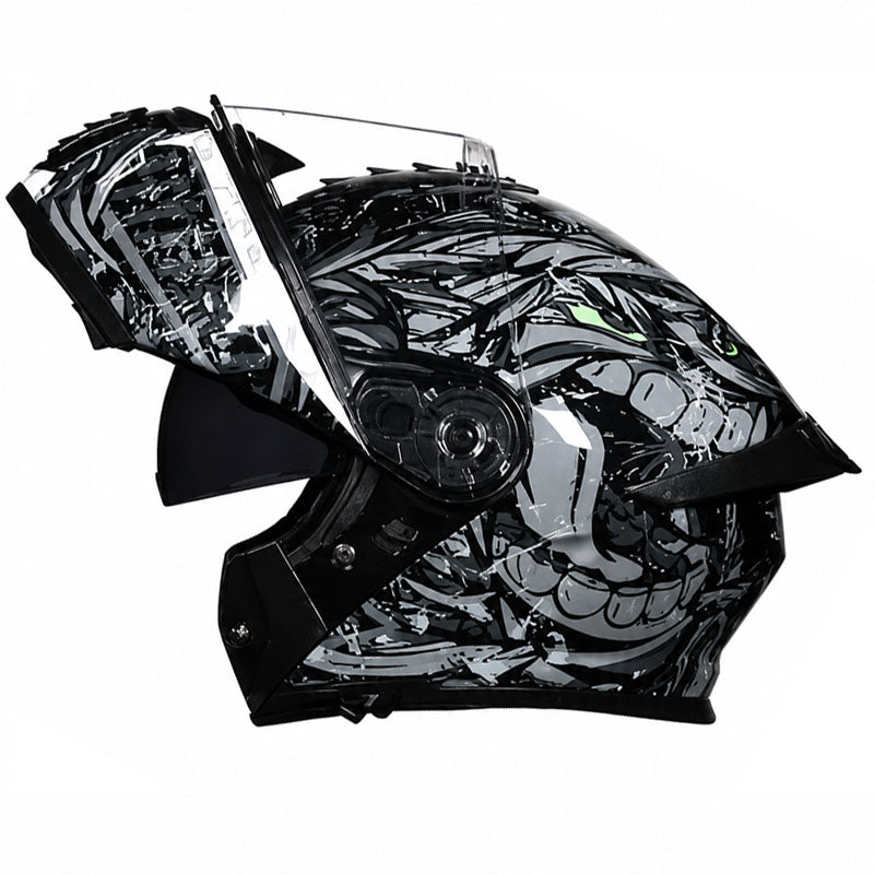 Flip-up helmet dual-lens motorcycle helmet-I174