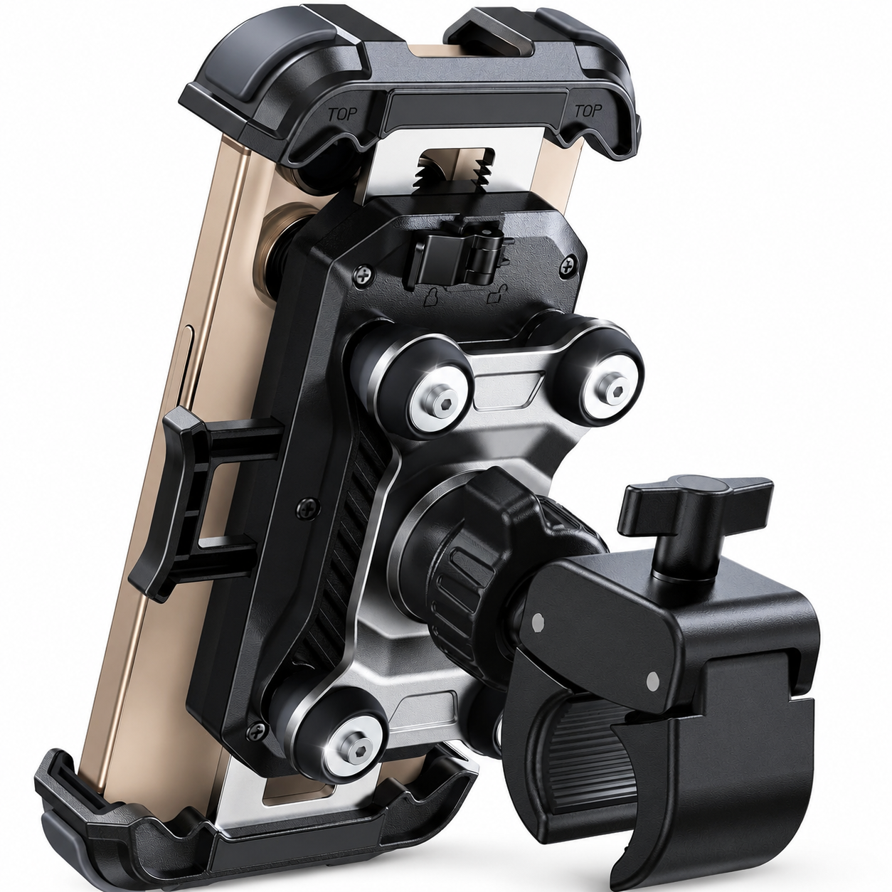 Anti-Vibration Motorcycle Phone Mount with Safety Lock-M47