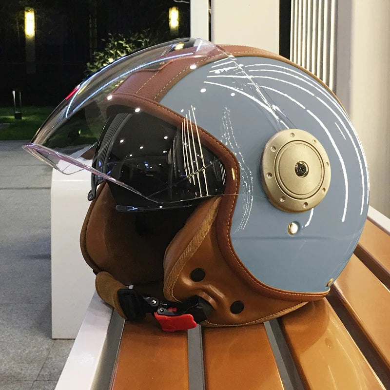 Dual-lens open-back Bluetooth motorcycle helmet-I27