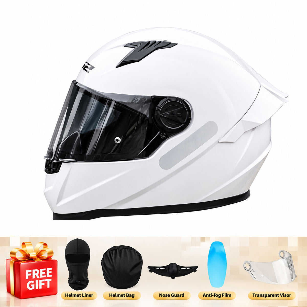 Full-face motorcycle helmet with a large rear spoiler and mosaic pattern-I312