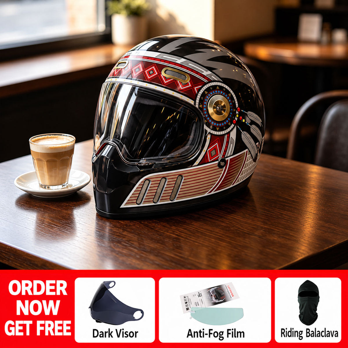 Retro Motorcycle Helmet Suitable for Cruiser Riding-I300