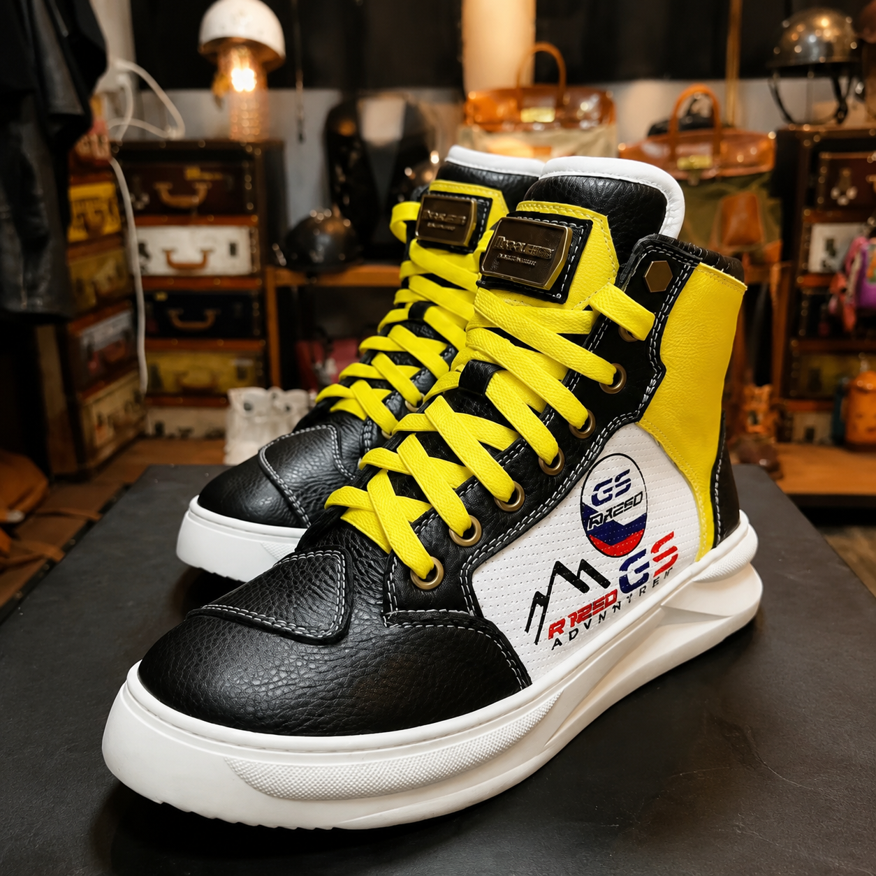 Custom DIY Leather (Cowhide) Motorcycle Riding Boots-K169