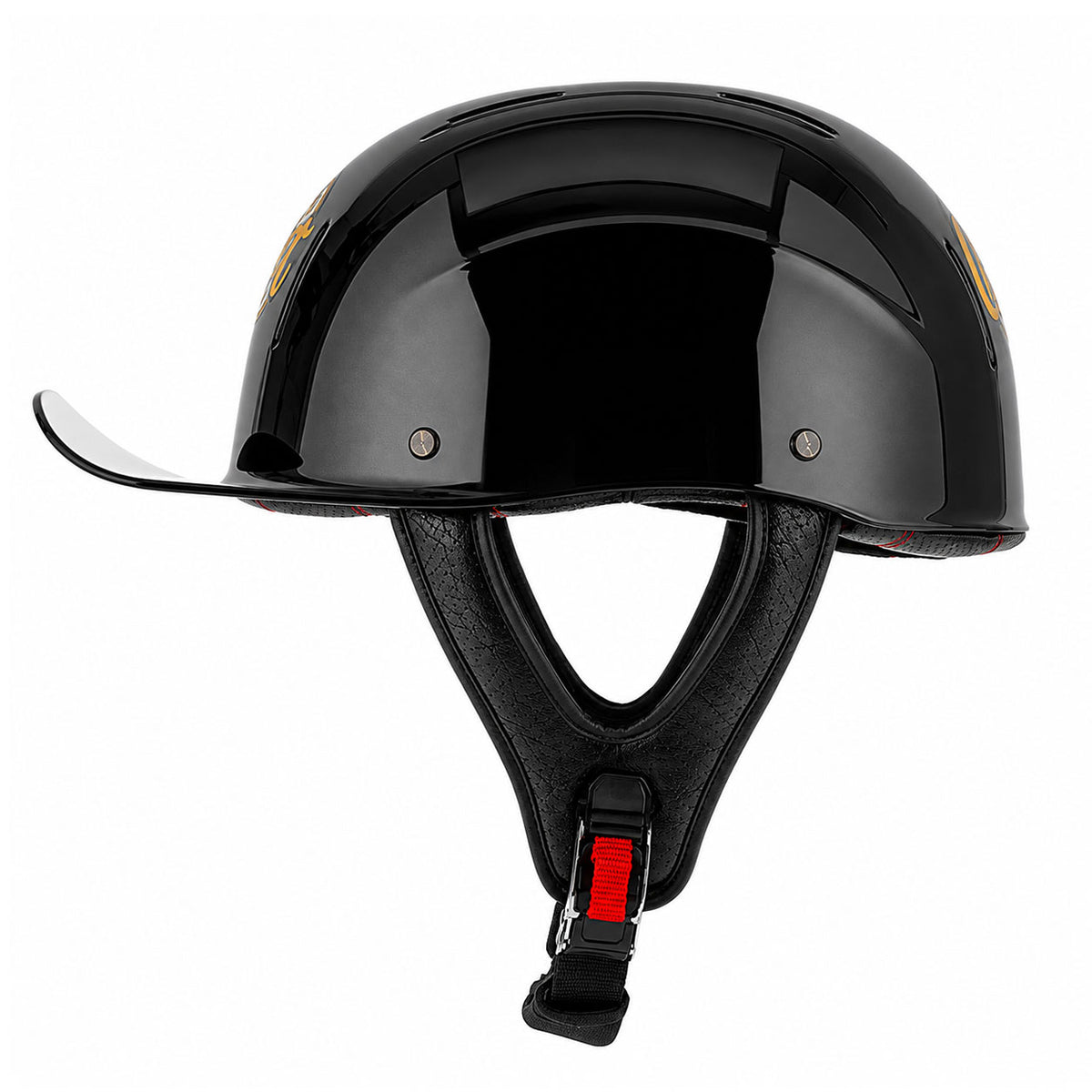 Retro Carbon Fiber Breathable Half-Helmet for Cruiser Motorcycles-I292