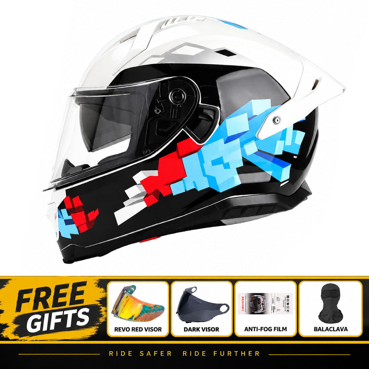 DOT-Certified Trendy Full-Face Motorcycle Helmets for Couples-I301