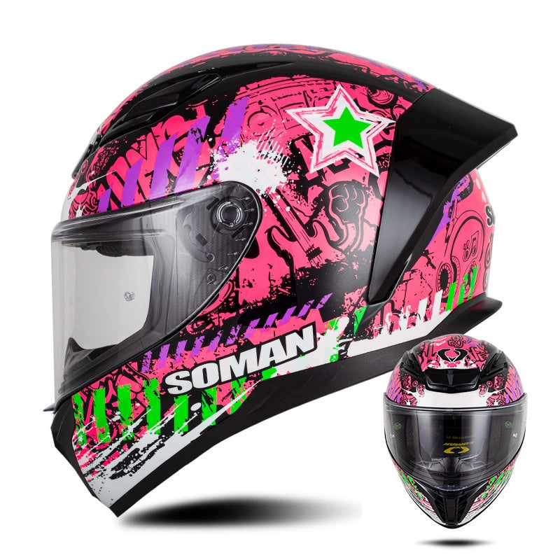 Carbon fiber textured motorcycle helmet racing equipment — I56