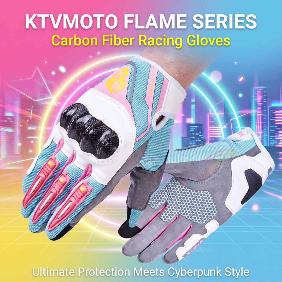 Flame-style motorcycle riding gloves made of carbon fiber-G87