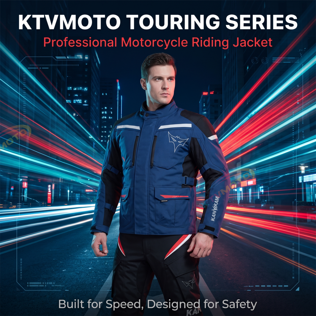 Warm Motorcycle Touring Jacket with Removable Liner-J51