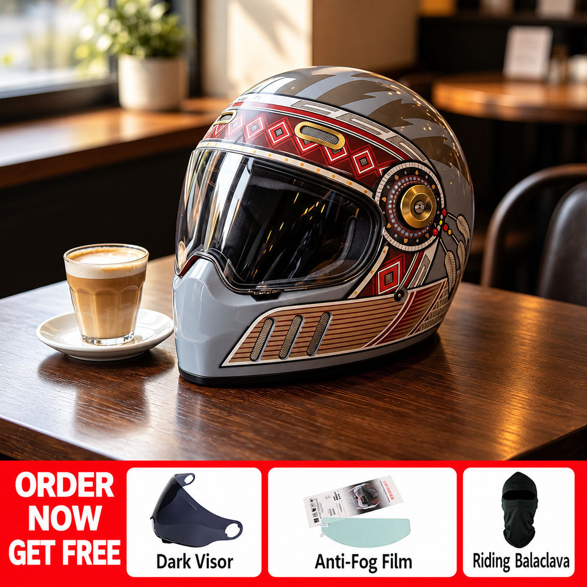 Retro Motorcycle Helmet Suitable for Cruiser Riding-I300