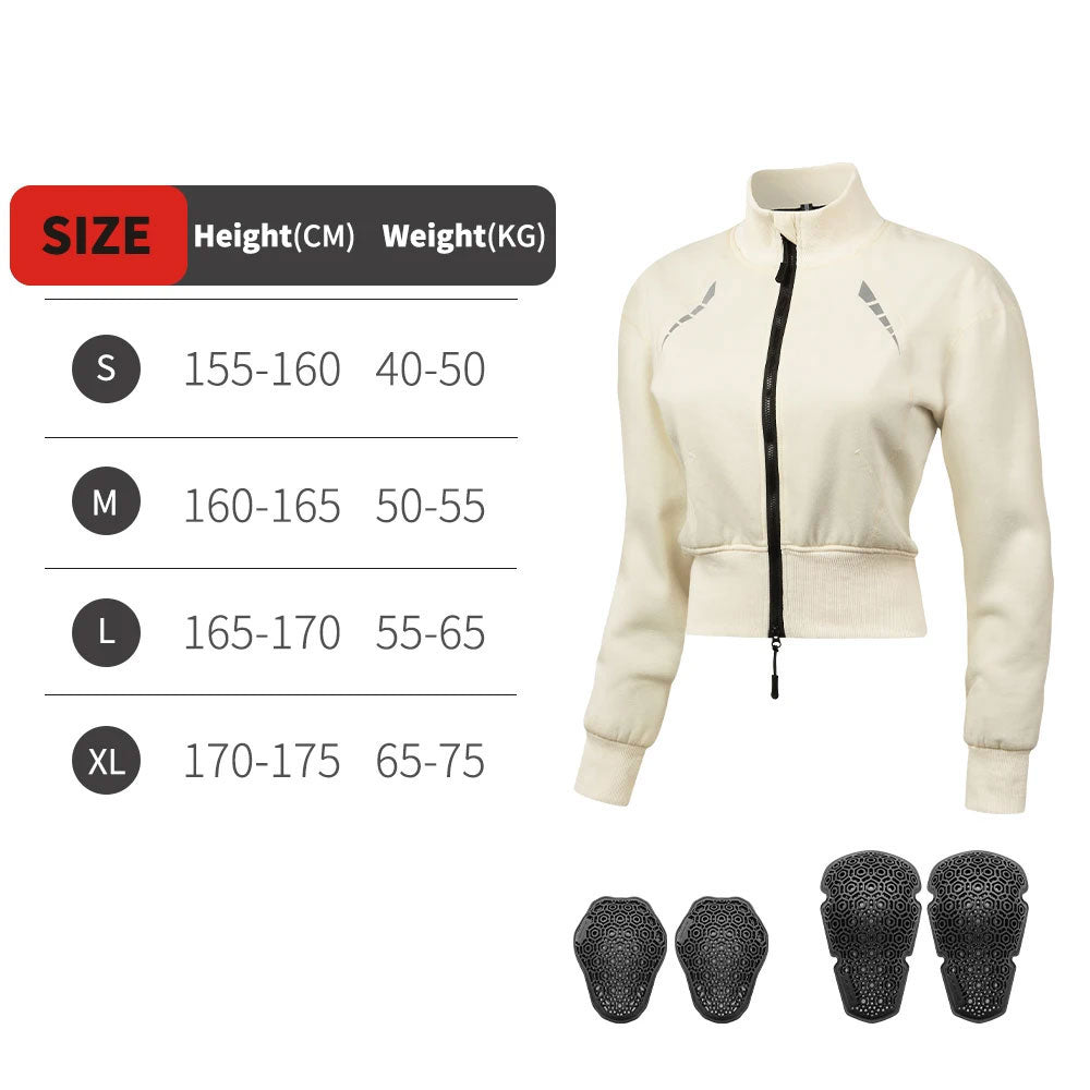 CE Protective Pad Women's Fleece-Lined Cycling Armor Jacket-J36