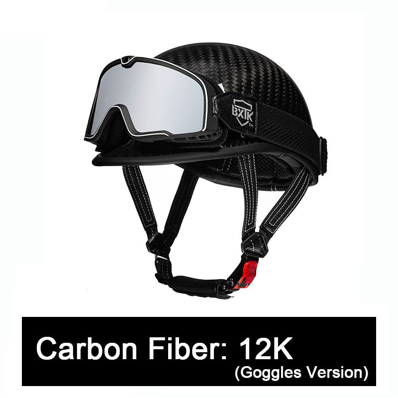 Carbon fiber motorcycle half-helmet cruiser helmet-I52