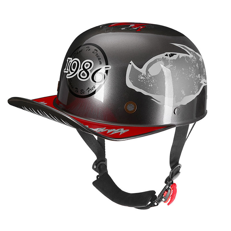 KTVMOTO Open Face Motorcycle Helmet with Visor Vintage Rider Helmet-I275