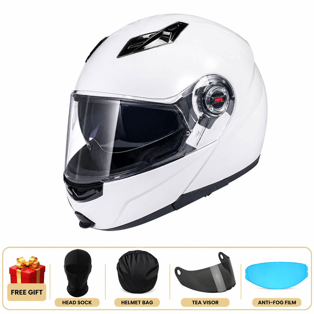 Modular Motorcycle Helmet with Dual Visors for Touring-I311