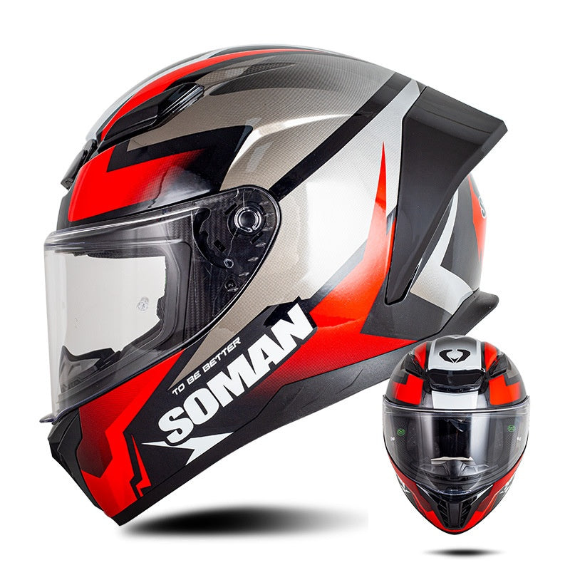 Carbon fiber textured motorcycle helmet racing equipment — I56