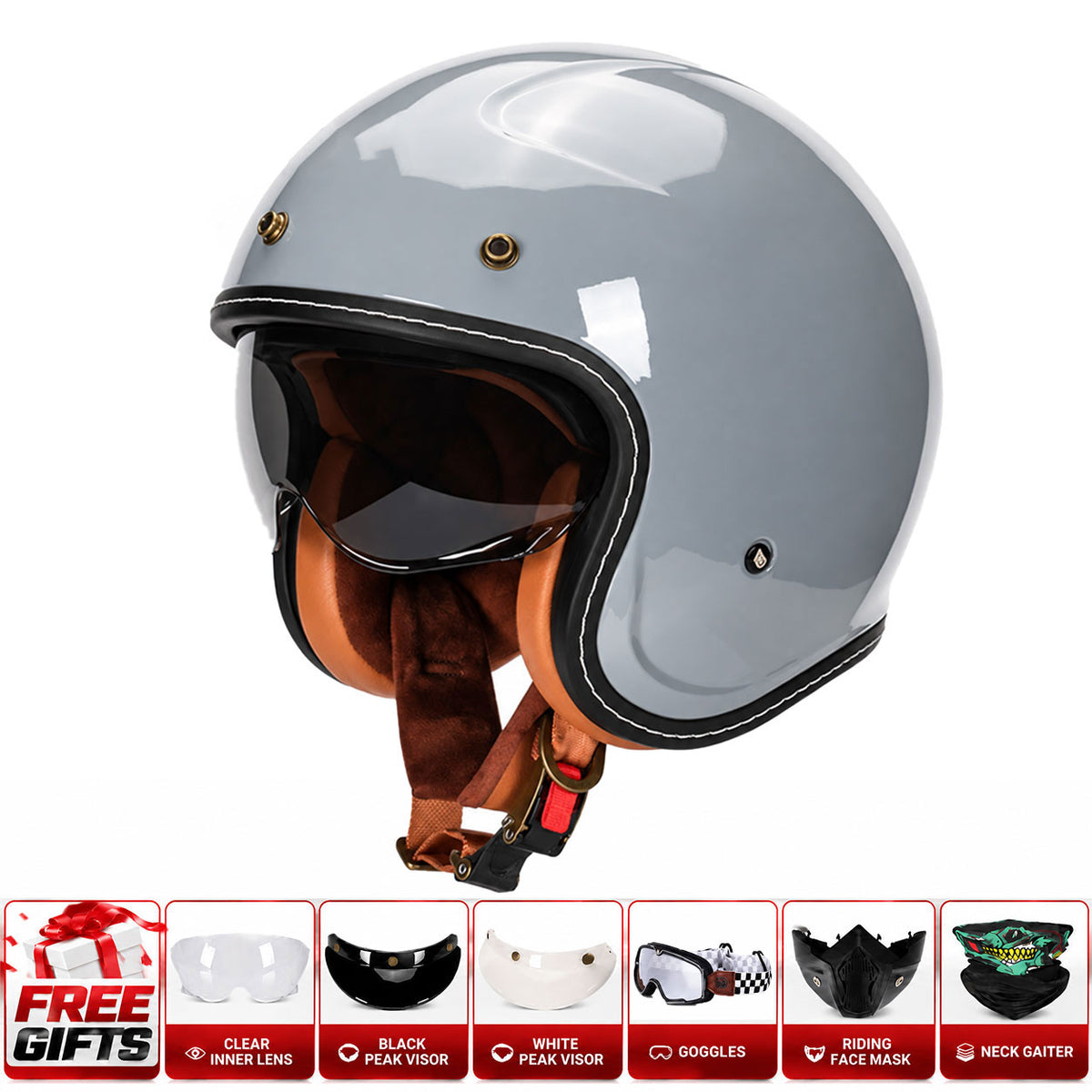 Retro-style graffiti cruiser motorcycle helmet-I303
