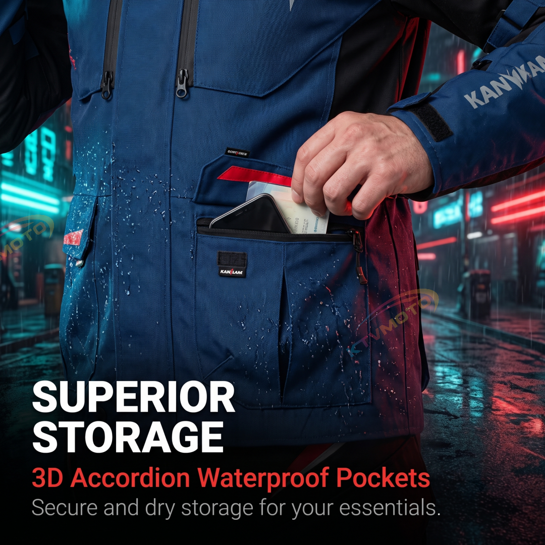 Warm Motorcycle Touring Jacket with Removable Liner-J51