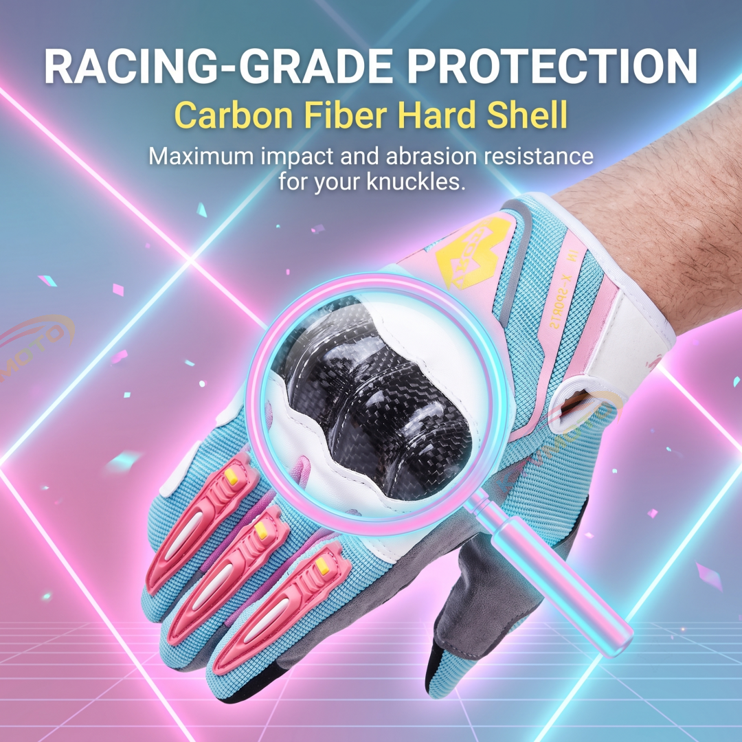 Flame-style motorcycle riding gloves made of carbon fiber-G87