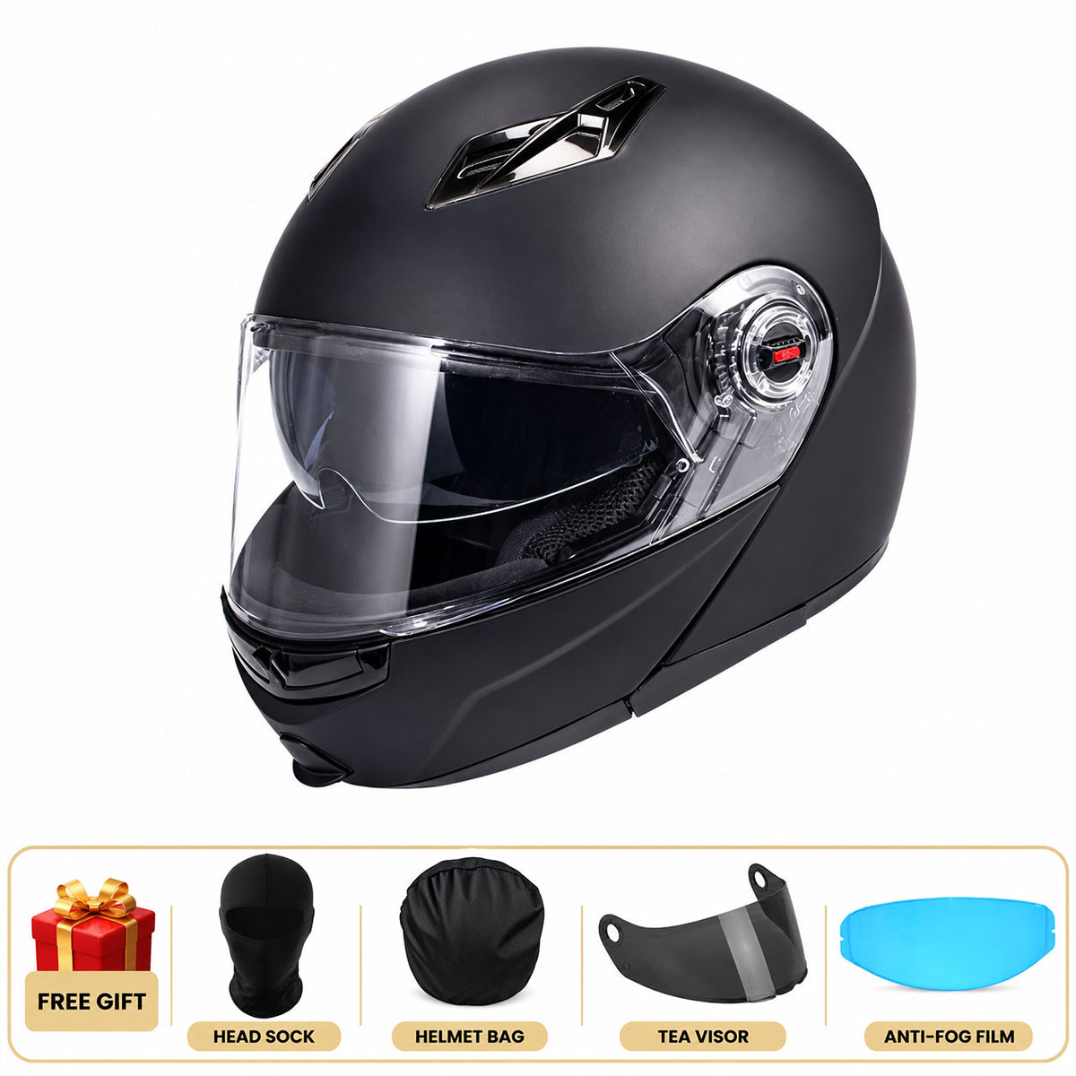 Modular Motorcycle Helmet with Dual Visors for Touring-I311