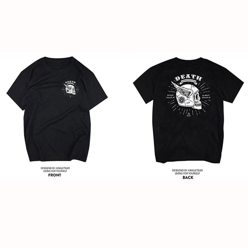 Heavyweight Retro Biker-Style Short-Sleeve T-Shirt - T01