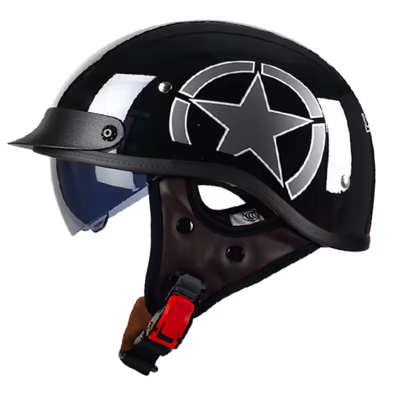 DOT Retro Open-Type Motorcycle Half Helmet Breathable-I13