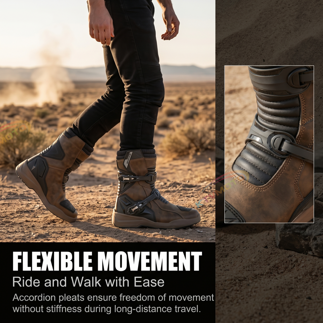 Leather protective boots for cruiser motorcycles-K53